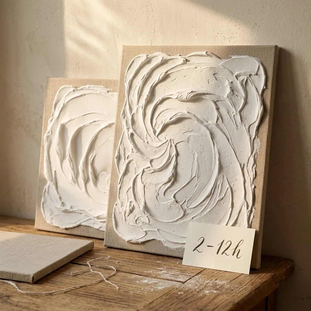 Reliefs aus Butter Paste trocknen an der Luft — 2 bis 12 Stunden