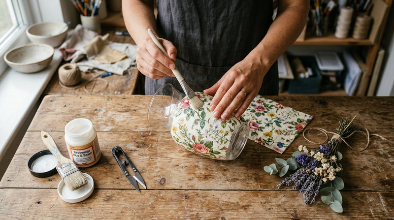 Decoupage na staklu: Potpuni vodič za izradu originalnih dekoracija