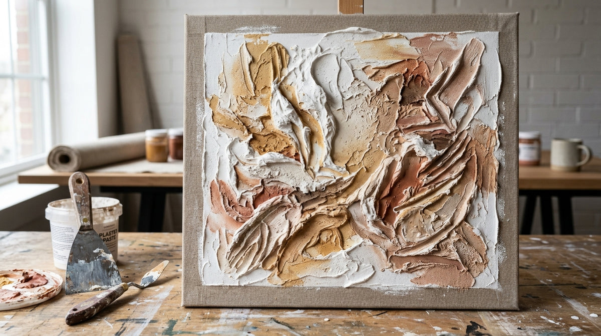 Plaster art dielo s 3D reliéfnym povrchom