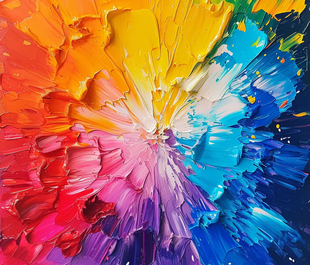 Künstler beim Mischen von Farben auf einer Palette