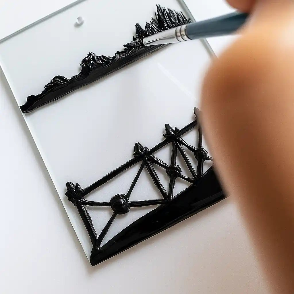 Glas-Schablonenfarbe für 3D-Effekte auf Glasoberflächen