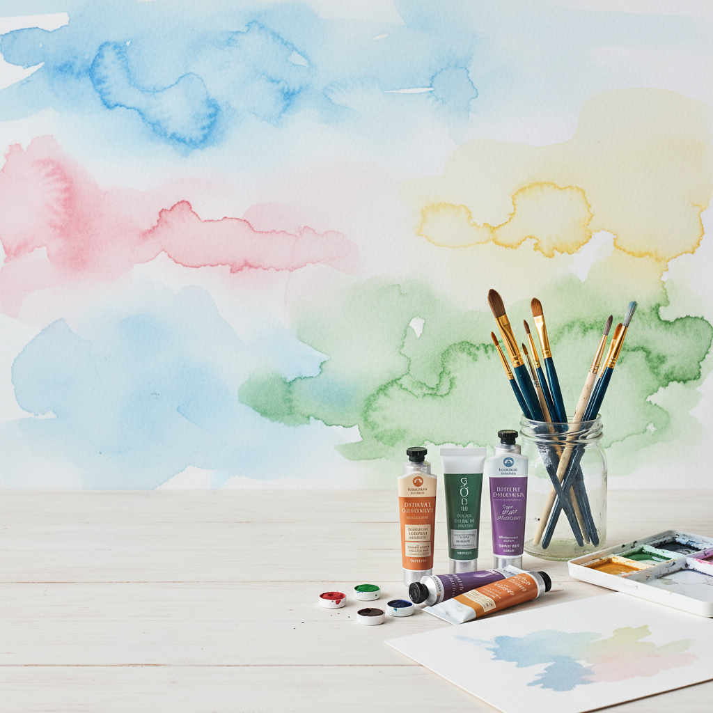 wet on wet watercolor gradient background