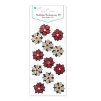 12er-Set 3D-Glitzer-Weihnachtsaufkleber | Weihnachtsrose — Bild 1