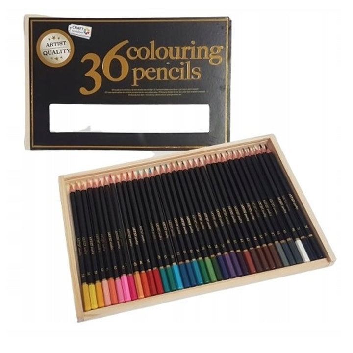 36-teiliges Buntstifte-Set in einer Holzbox | ARTMIE