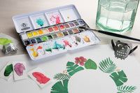 Schmincke AKADEMIE Aquarell leerer Metallkasten für Aquarellfarben, 24 x 1/2 Näpfchen