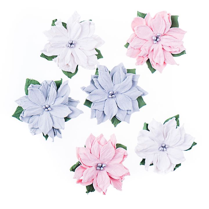 3D Papierblumen | Weihnachten Rose Bunt 6 Stück — Bild 1