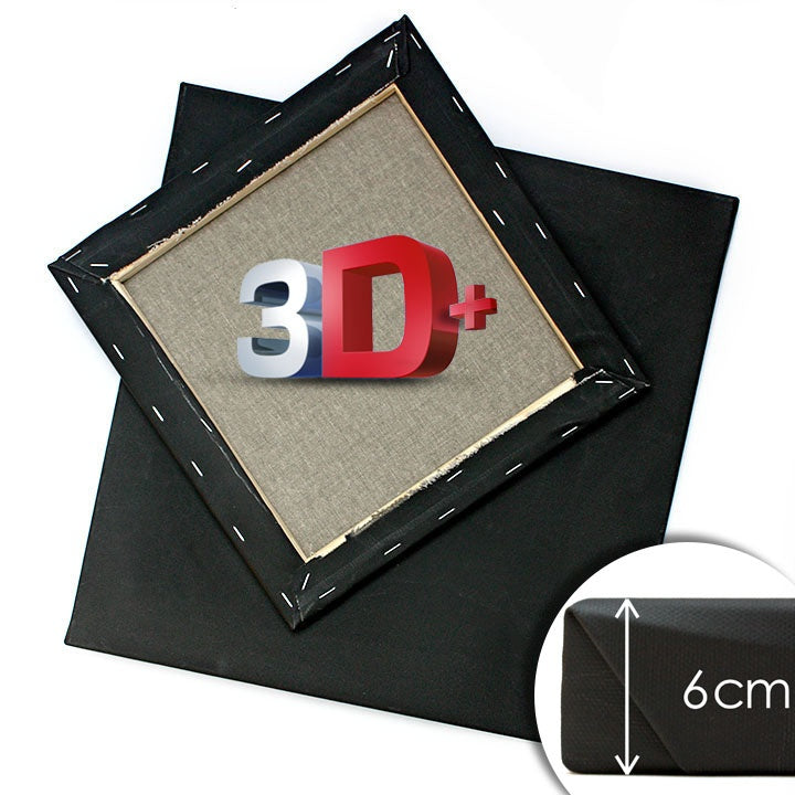 3D+ Schwarze Leinwand PROFI auf Keilrahmen | verschiedene Größen — Bild 3