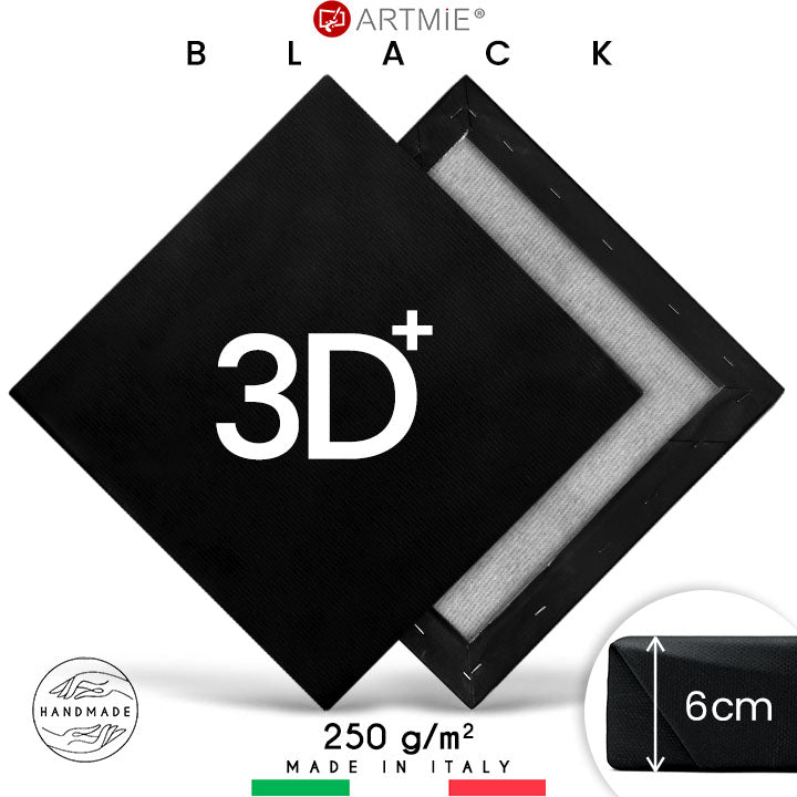 3D+ Schwarze Leinwand PROFI auf Keilrahmen | verschiedene Größen — Bild 8
