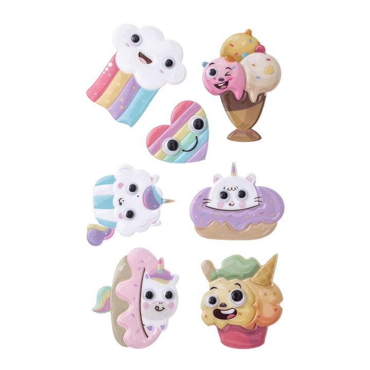 3D Puffy Sticker mit Süßigkeiten-Motiven und Wackelaugen | ARTMIE