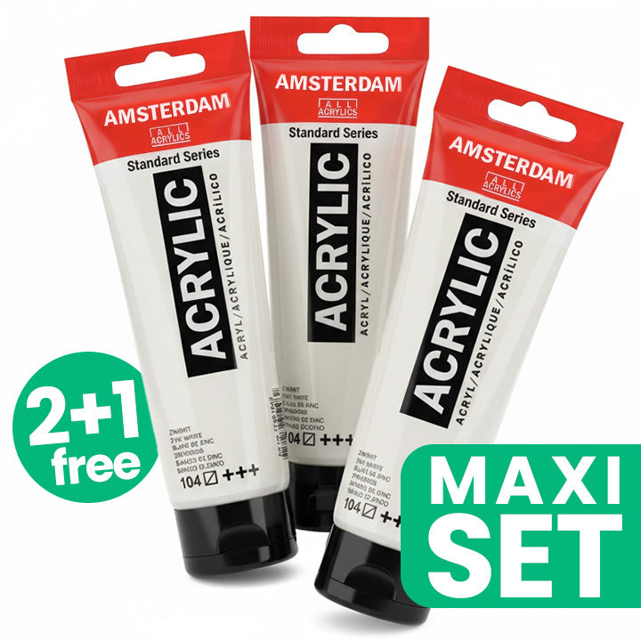 3er-Set Acrylfarben Amsterdam - 2 + 1 gratis | Titanweiß — Bild 1