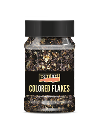 Pentart Metallic-Folienflocken 100 ml – black - gold