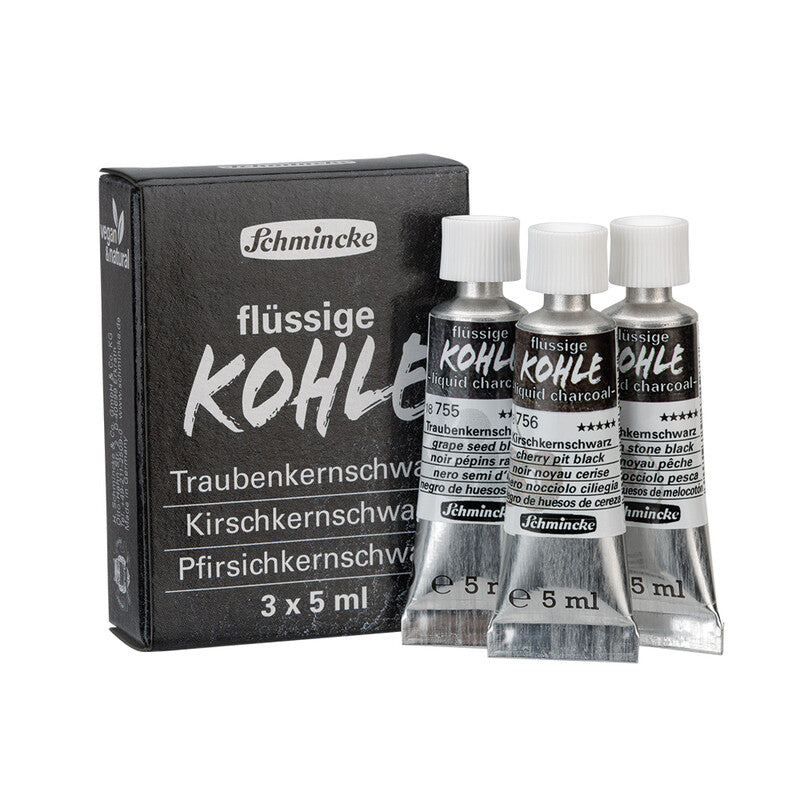 Schmincke Trio liquid charcoal Flüssige Zeichenkohle