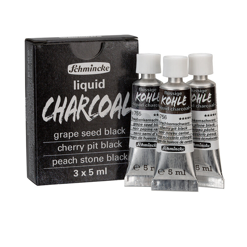 Schmincke Trio liquid charcoal Flüssige Zeichenkohle