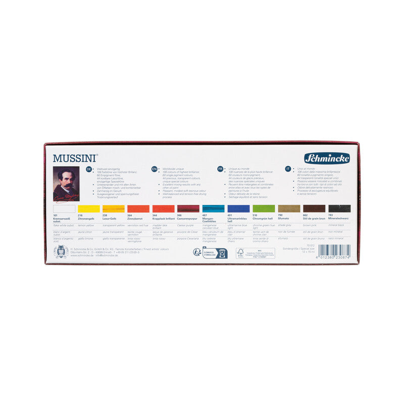 Schmincke MUSSINI Kartonset, 12 x 15 ml