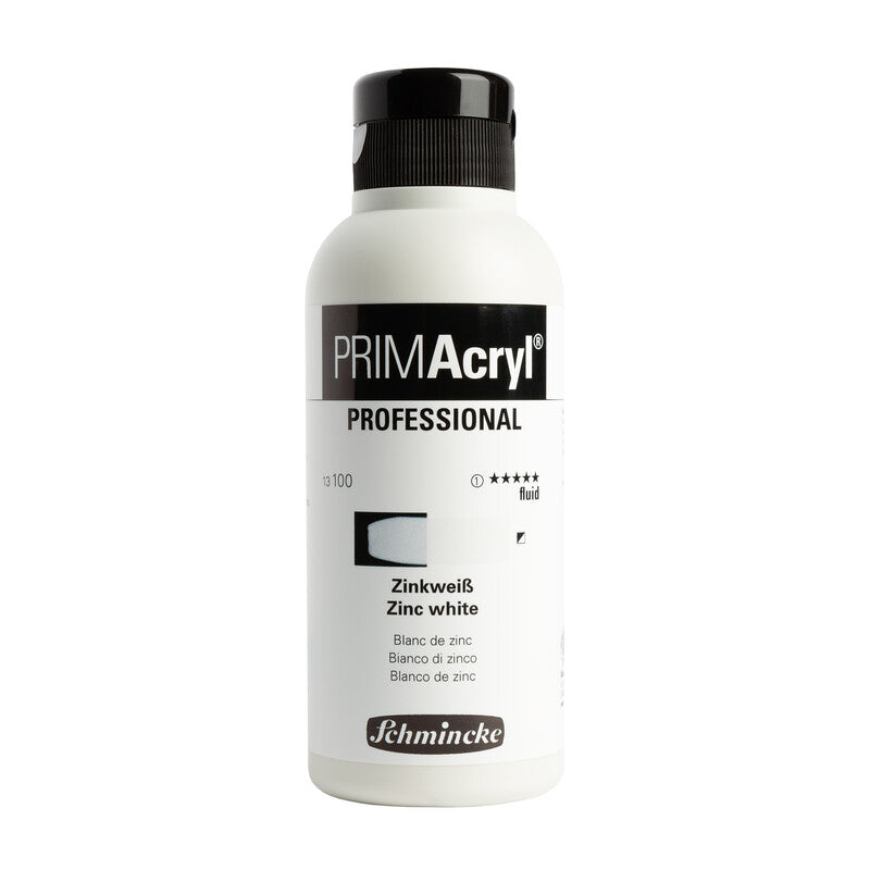 Schmincke PRIMAcryl Professional Acrylfarben 250 ml – 100 Zinkweiß fluid