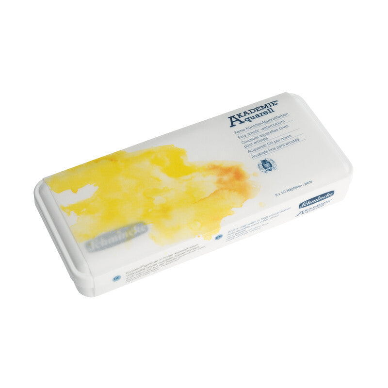 Schmincke AKADEMIE Aquarell Aquarellfarben im Kunststoffkasten – 9 x 1/2 Näpfchen