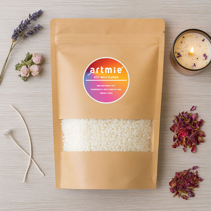 ARTMIE Unparfümiertes Sojawachs für Kerzen 400 g – Detailansicht 3 | ARTMIE