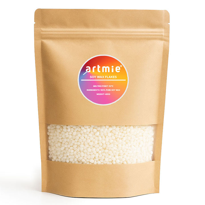 ARTMIE Unparfümiertes Sojawachs für Kerzen 400 g | ARTMIE
