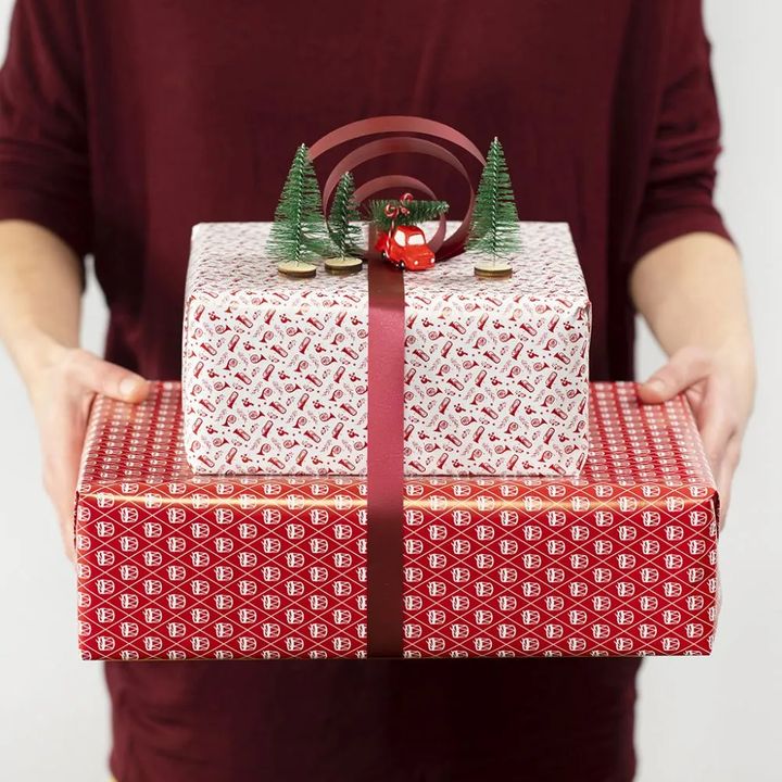 Geschenkpapier | Rot Weiß Trompete 70 cm x 4 m – Detailansicht 3 | ARTMIE