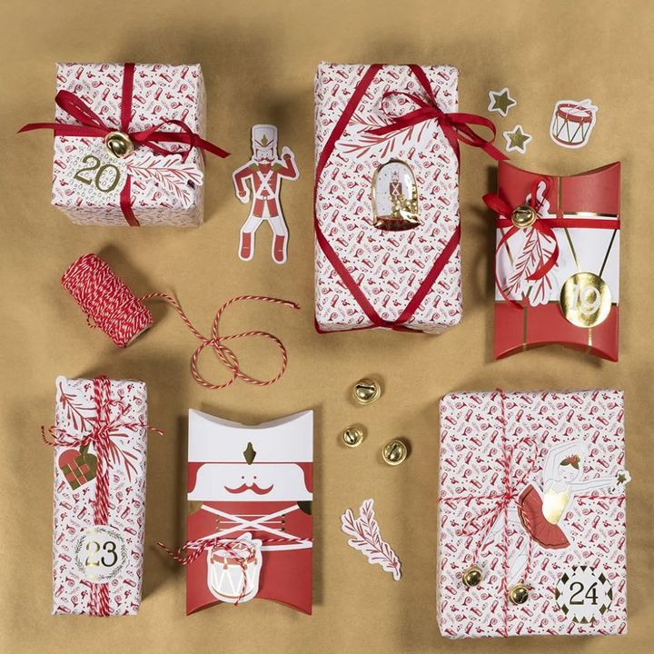 Geschenkpapier | Rot Weiß Trompete 70 cm x 4 m – Detailansicht 4 | ARTMIE