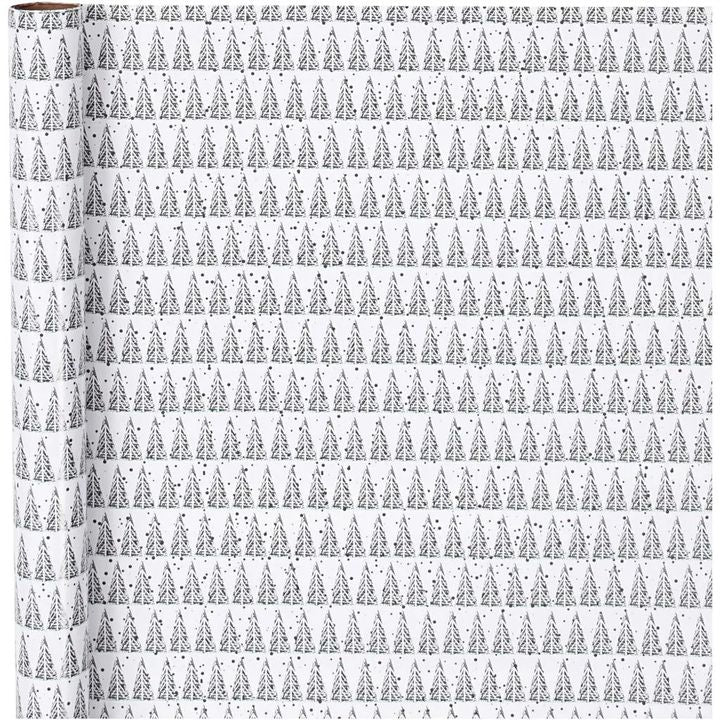 Geschenkpapier | Grüner weißer Tannenbaum 70 cm x 4 m | ARTMIE