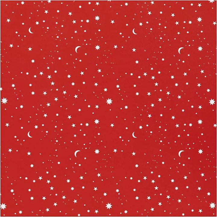 Geschenkpapier | Dunkelrote Sterne und Monde 50 cm x 5 m | ARTMIE