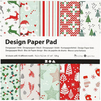 Scrapbooking Papier | Weihnachtsmotiv 50 Blatt 15,2 x 15,2 cm | ARTMIE