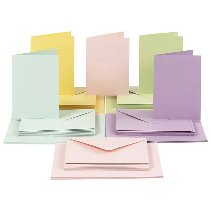 Satz Pastell-Postkarten und Umschläge 10,5x15 cm - 50 Stück | ARTMIE