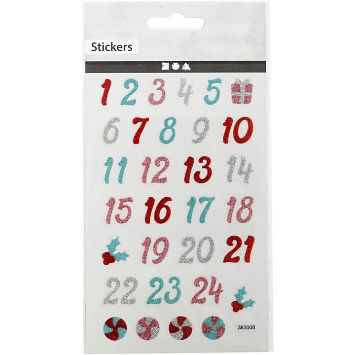 Set aus 31 Weihnachtsaufklebern | Adventskalender | ARTMIE