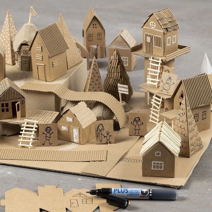 Kreativpapier-Set Häuser und Bäume – Detailansicht 4 | ARTMIE