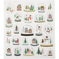 Set mit 25 Weihnachtsaufklebern | Schneekugeln – Detailansicht 2 | ARTMIE