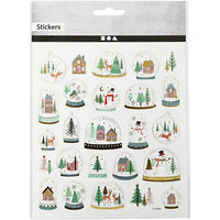 Set mit 25 Weihnachtsaufklebern | Schneekugeln | ARTMIE