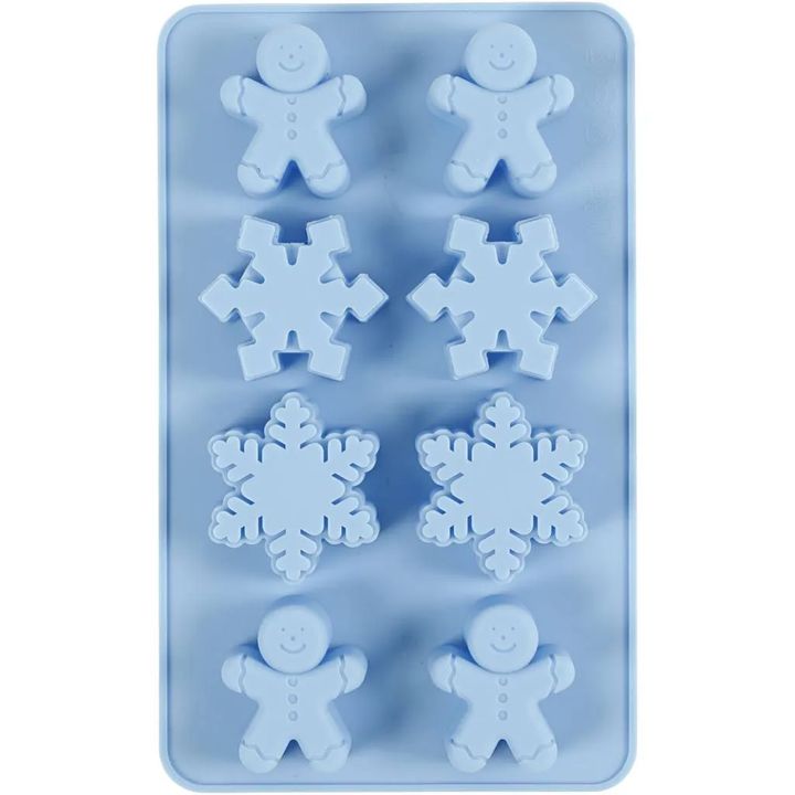 Silikonform 8 Stück | Schneeflocken und Lebkuchen | ARTMIE