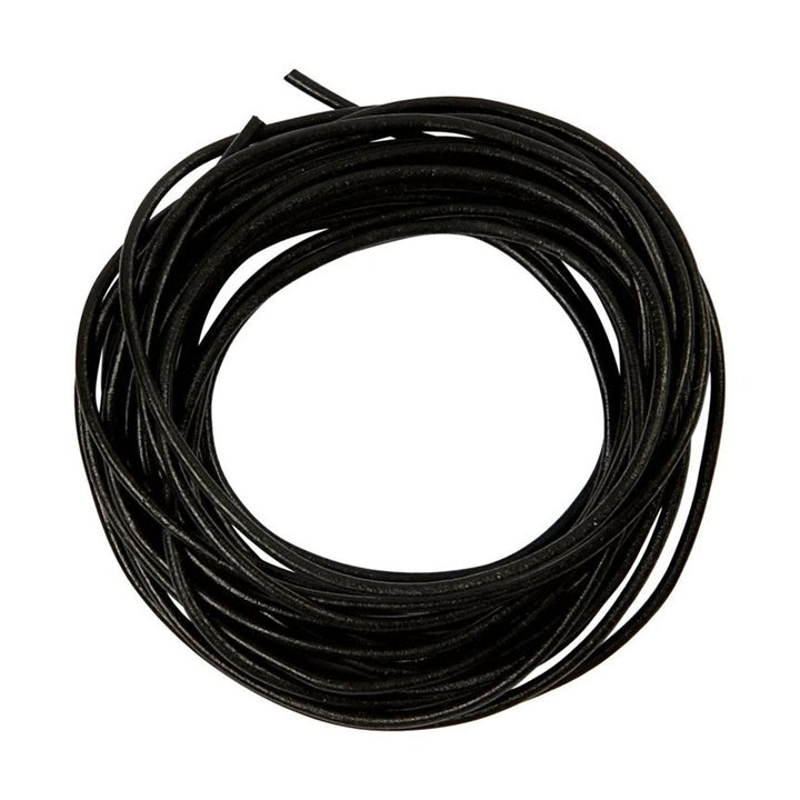 Schwarzes Lederband 2mm x 4m – Detailansicht 2 | ARTMIE