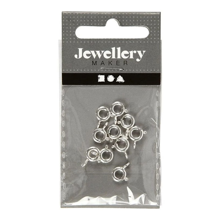 Silberne Federringklammern für Schmuck 6mm - 10er-Pack | ARTMIE