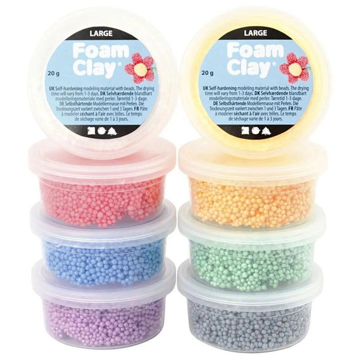 Foam Clay Modelliermasse mit großen Perlen - 8x20g | ARTMIE