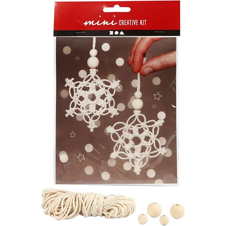 Mini-Kreativ-Set Makramee-Schneeflocken – Detailansicht 2 | ARTMIE
