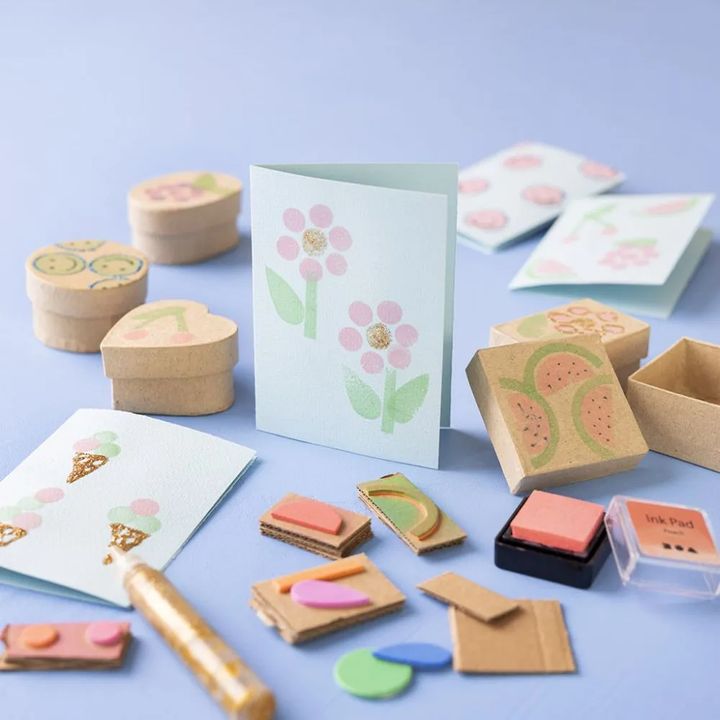 Kreativ-Schaumstoffdruck-Set - Schachteln und Postkarten – Detailansicht 5 | ARTMIE