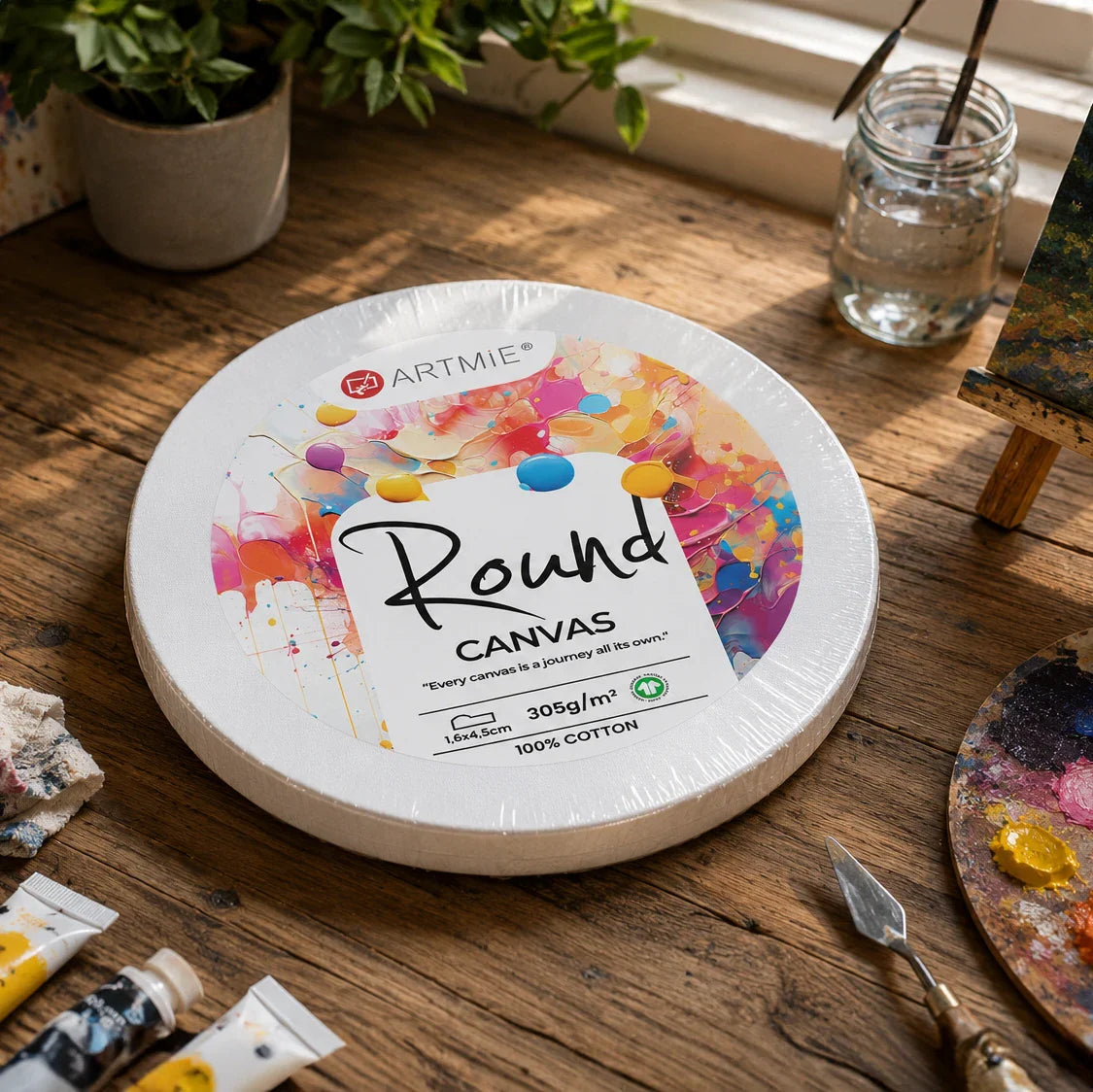 ARTMIE rundes Malkarton auf Keilrahmen