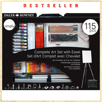 Daler-Rowney Umfassendes Kunstset mit Staffelei - 115 Teile | ARTMIE