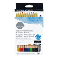 Daler Rowney Aquarellstifte 12er Set mit Wasserpinsel | ARTMIE
