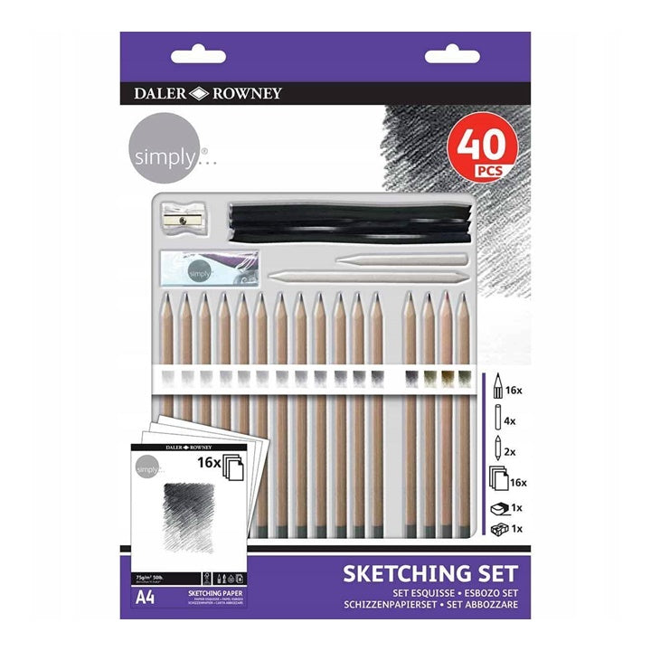 Daler Rowney Simply Sketching Set 40 Stück | ARTMIE