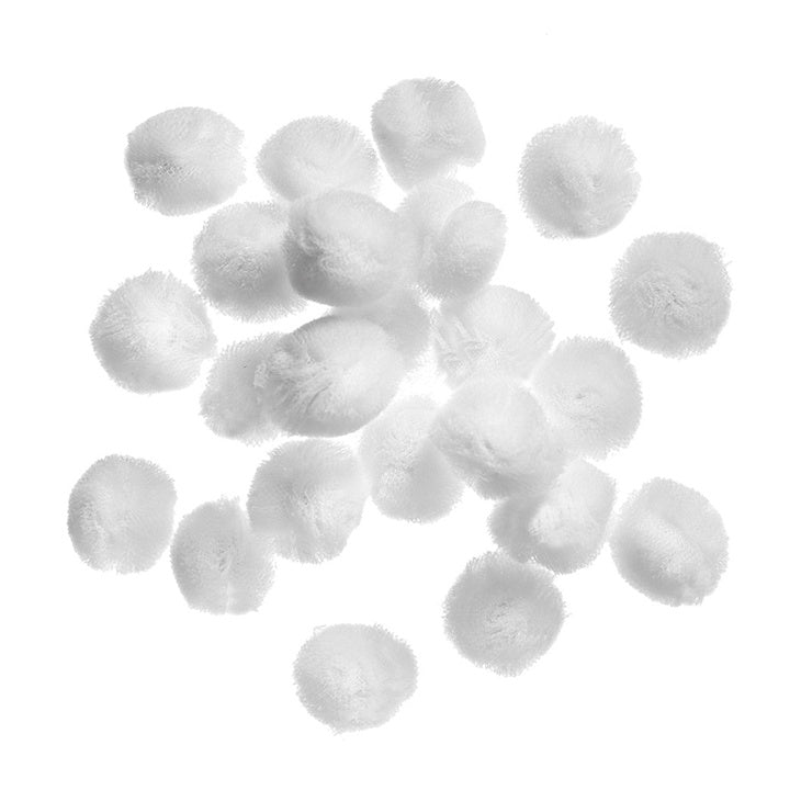 Tüll Pom Poms zum Basteln | 24 Stück, weiß, 2 cm | ARTMIE