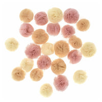 Tüll Pom Poms zum Basteln | 24 Stück, Nude-Töne | ARTMIE