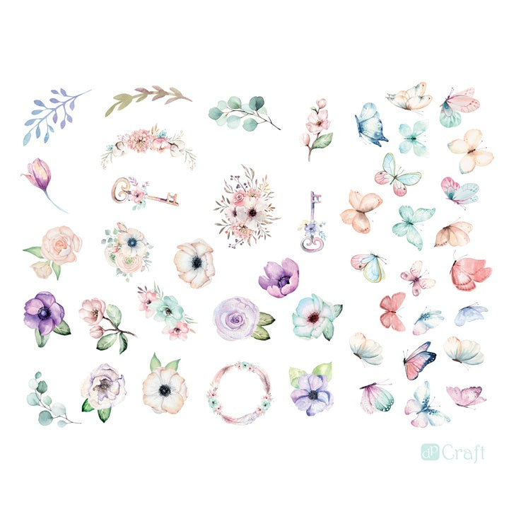Boho Blumen und Schmetterlinge Papier Ausschnitte - Set von 50 – Detailansicht 2 | ARTMIE
