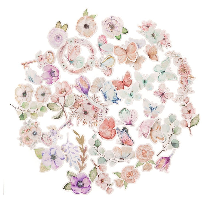Boho Blumen und Schmetterlinge Papier Ausschnitte - Set von 50 | ARTMIE