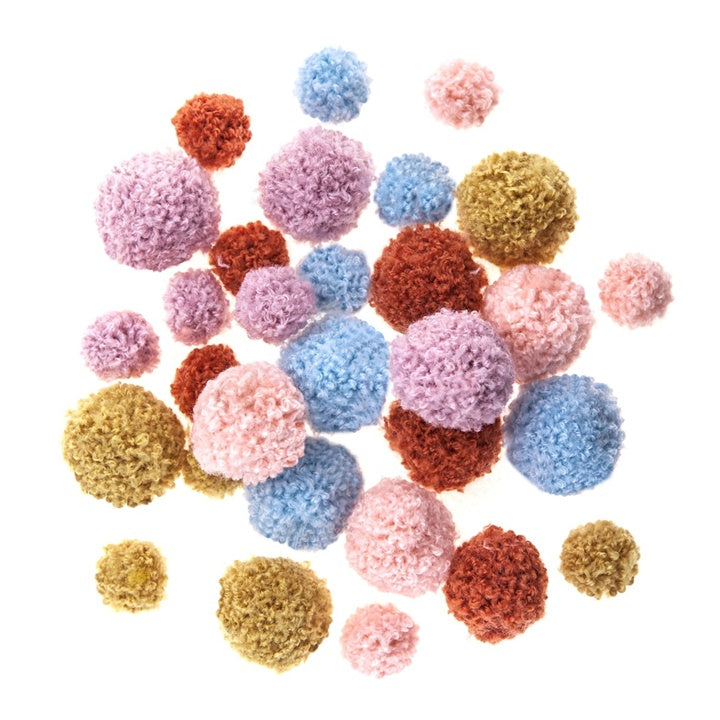 Plüsch Pom Poms für Kunsthandwerk | 30 Stück, Farbmix | ARTMIE