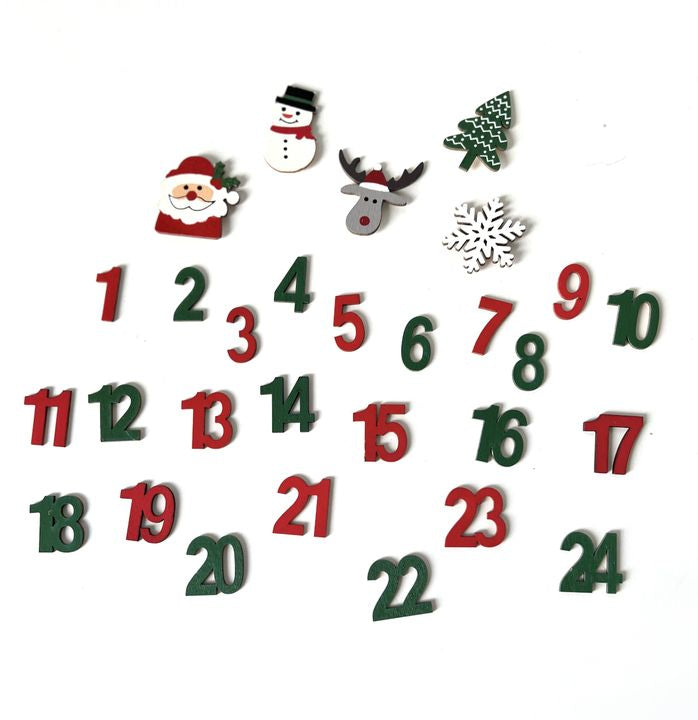 Hölzerne Adventskalender Dekorationen | 29 Stück | ARTMIE