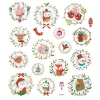 Set mit 18 Weihnachtsaufklebern | Weihnachtskränze | ARTMIE