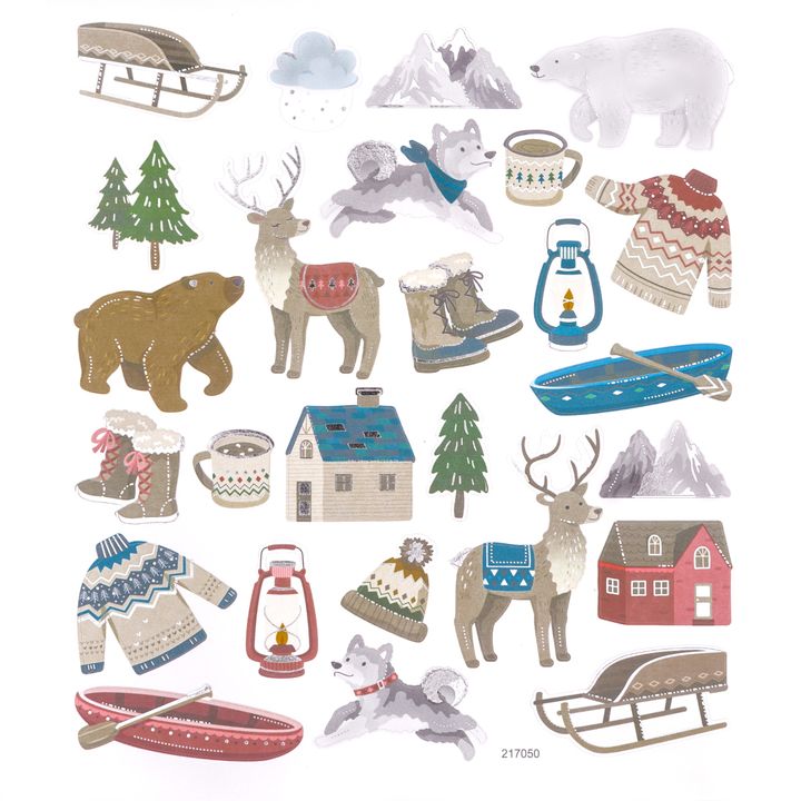 Set mit 26 Weihnachtsaufklebern | Winterlandschaft | ARTMIE